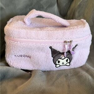💜SANRIO Mystery Bundle with Kuromi Purple Plush Sherpa Cosmetic Bag
